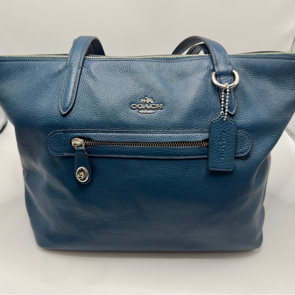Coach Vintage Blue Leather Tote Bag